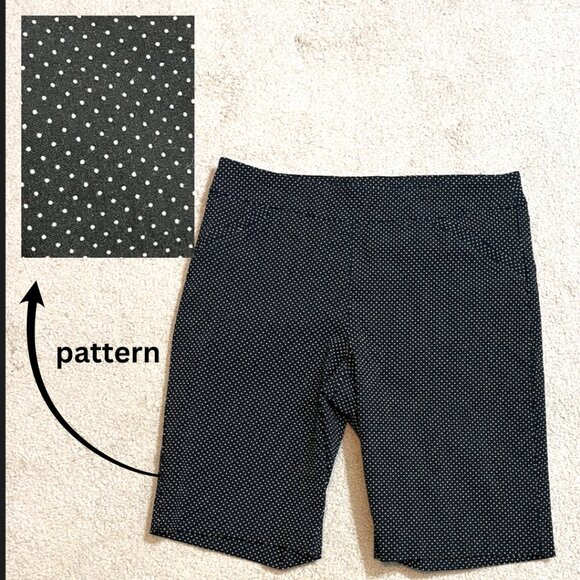 Coral Bay Black and White Polka Dot Pull-on Shorts, size 12 - Picture 1 of 14